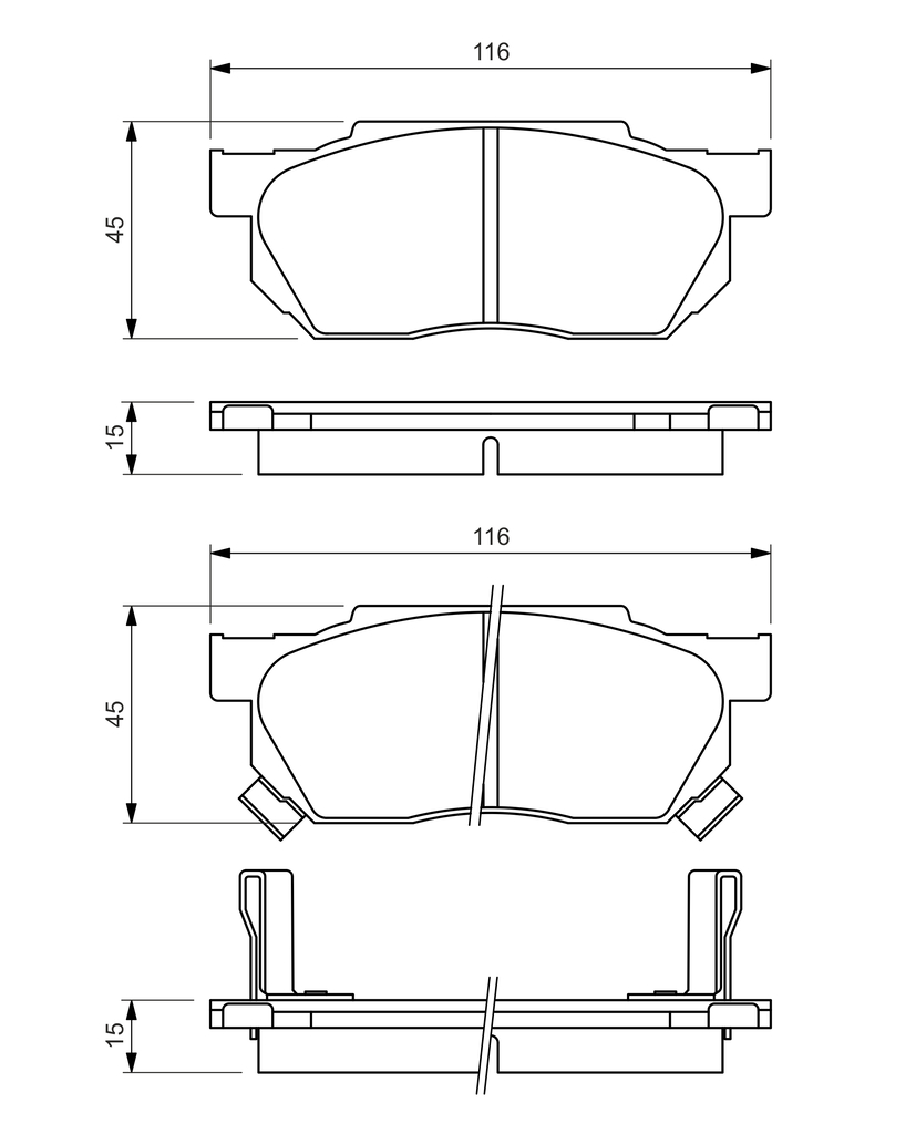 BOSCH Bremseklodser 0986490440 for HONDA