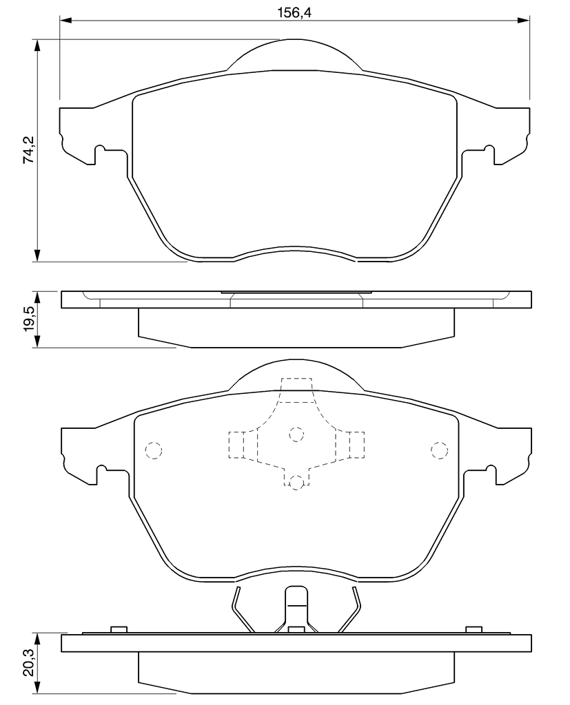 BOSCH Bremseklodser 0986424460 for VW