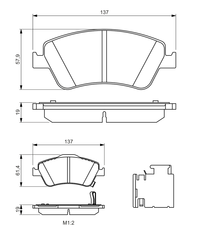 BOSCH Bremseklodser 0986494638 for TOYOTA