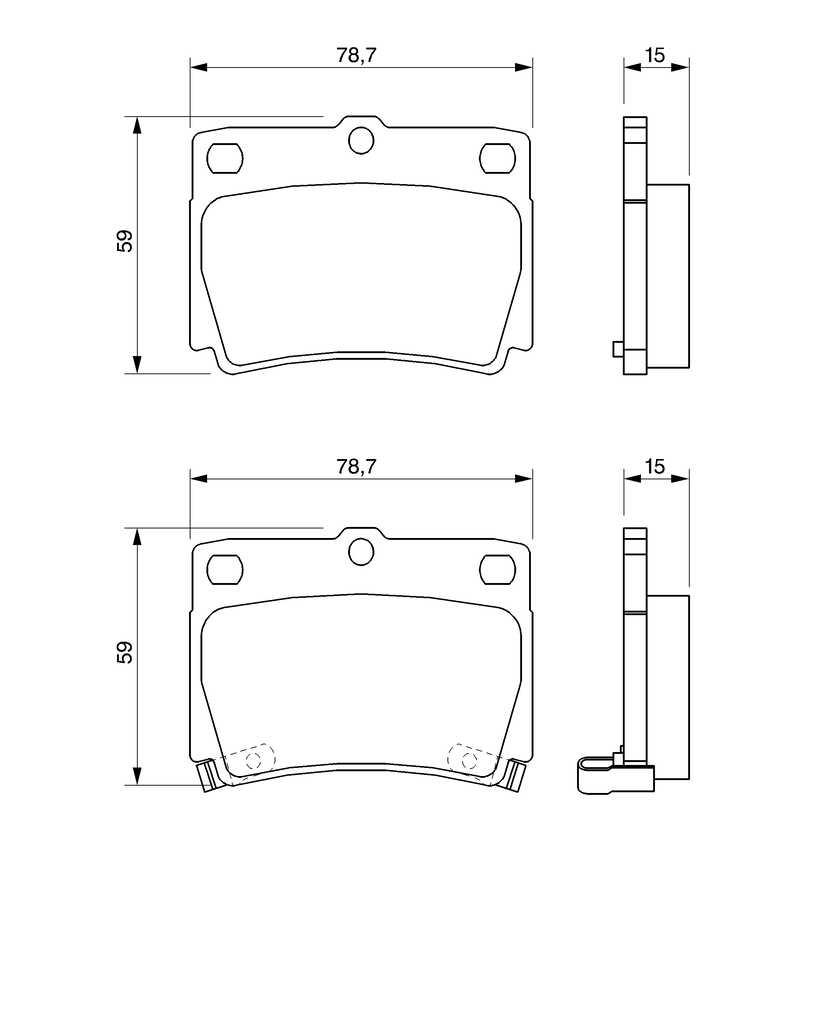 BOSCH Bremseklodser 0986424711 for MITSUBISHI
