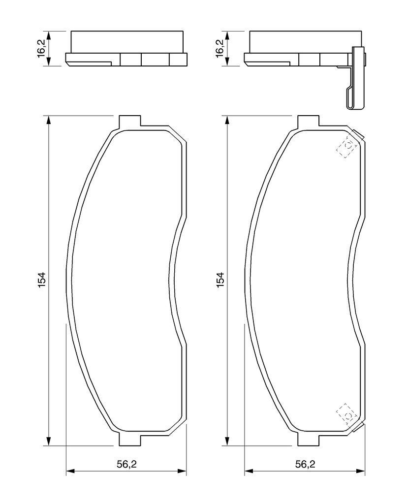 BOSCH Bremseklodser 0986424714 for KIA