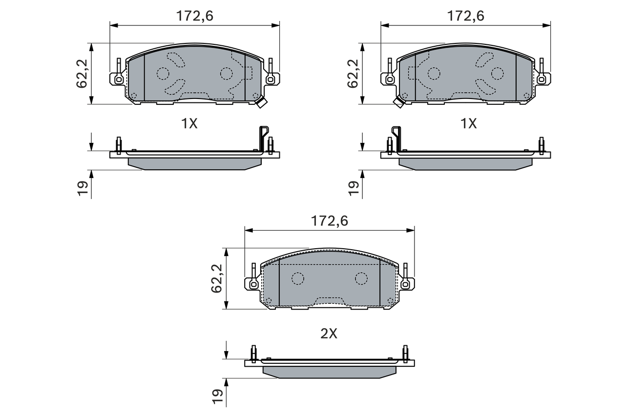 BOSCH Bremseklodser 0986460223 for NISSAN RENAULT