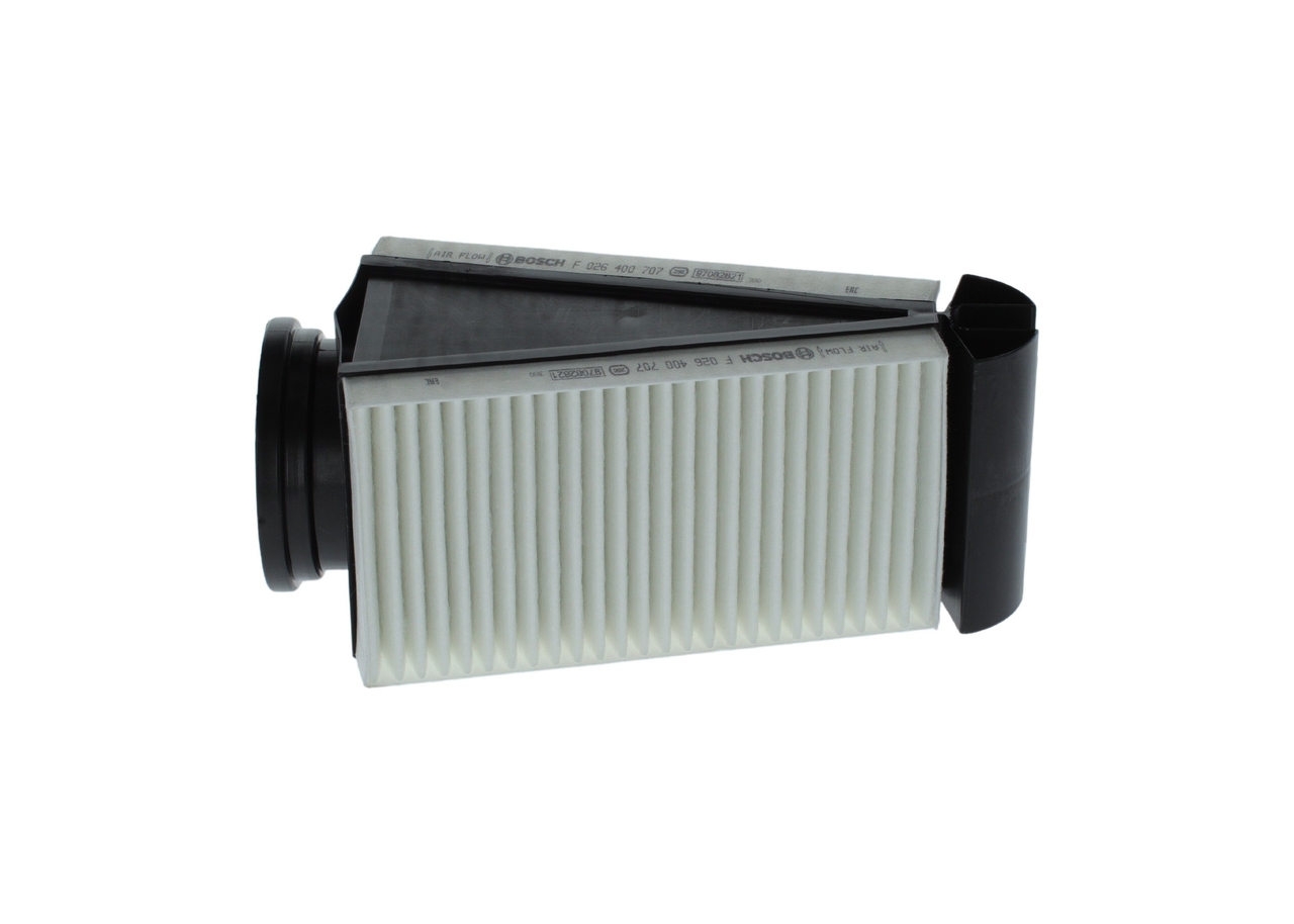 BOSCH Luftfilter f026400707 Filterindsats length_mm_203|Længde [mm]|262 width_mm_206|Bredde [mm]|108 height_mm_209|Højde [mm]|105 105mm for NISSAN ME