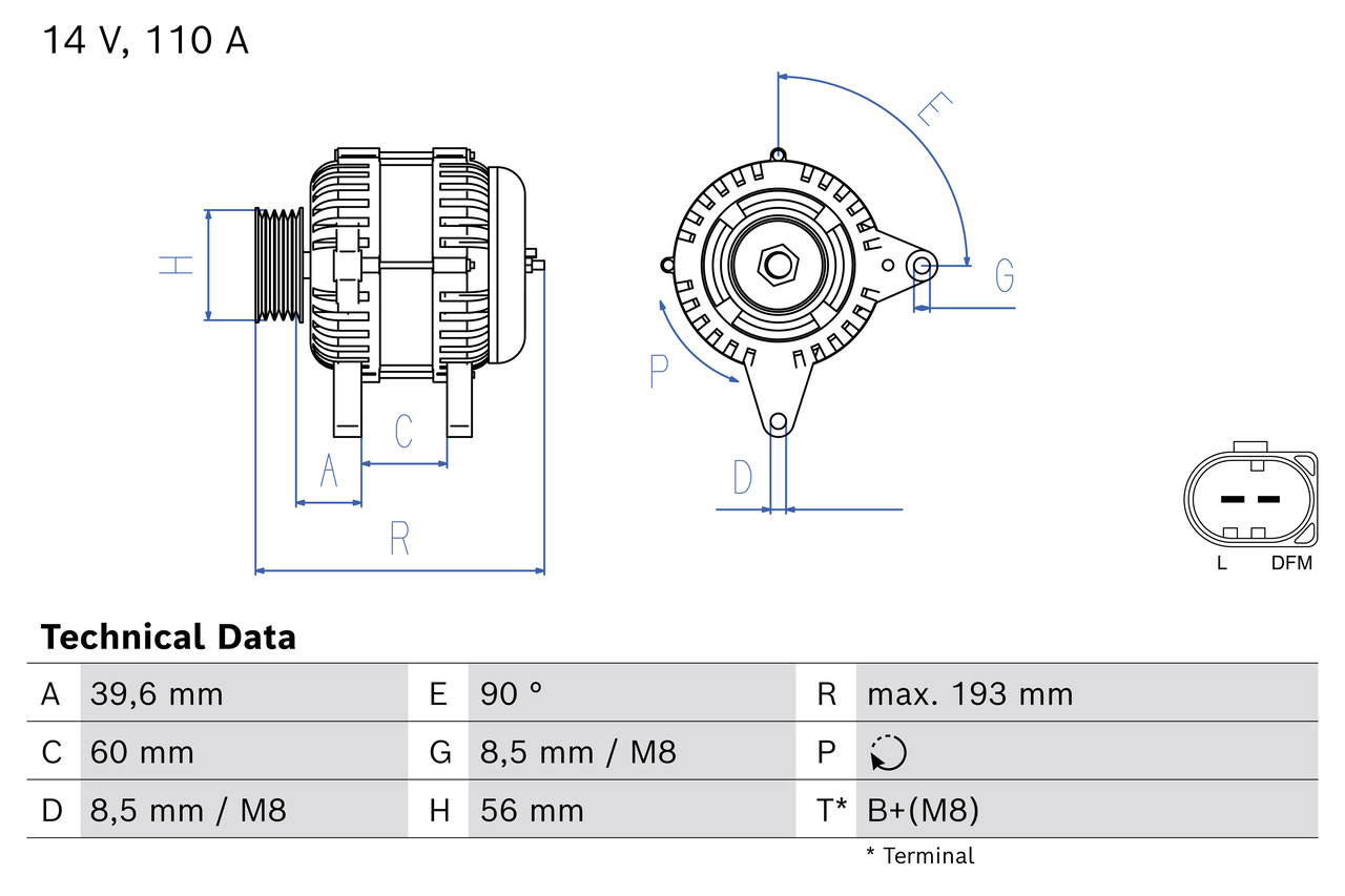 BOSCH Generator 0986084930 for VW