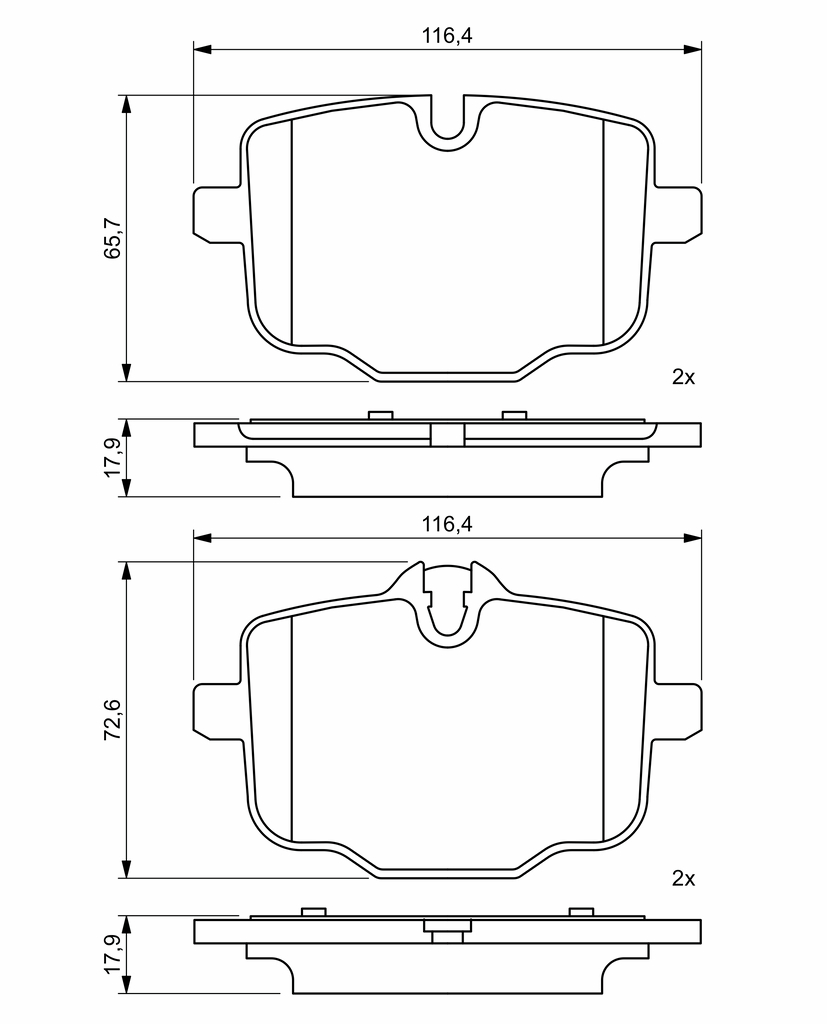 BOSCH Bremseklodser 0986494759 for BMW