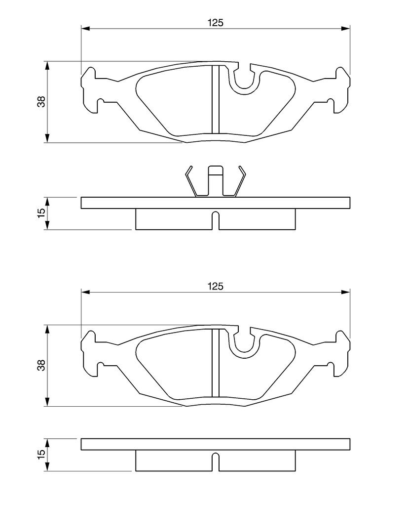 BOSCH Bremseklodser 0986460996 for VOLVO SAAB HOLDEN