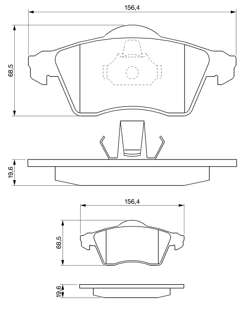 BOSCH Bremseklodser 0986494008 for VW