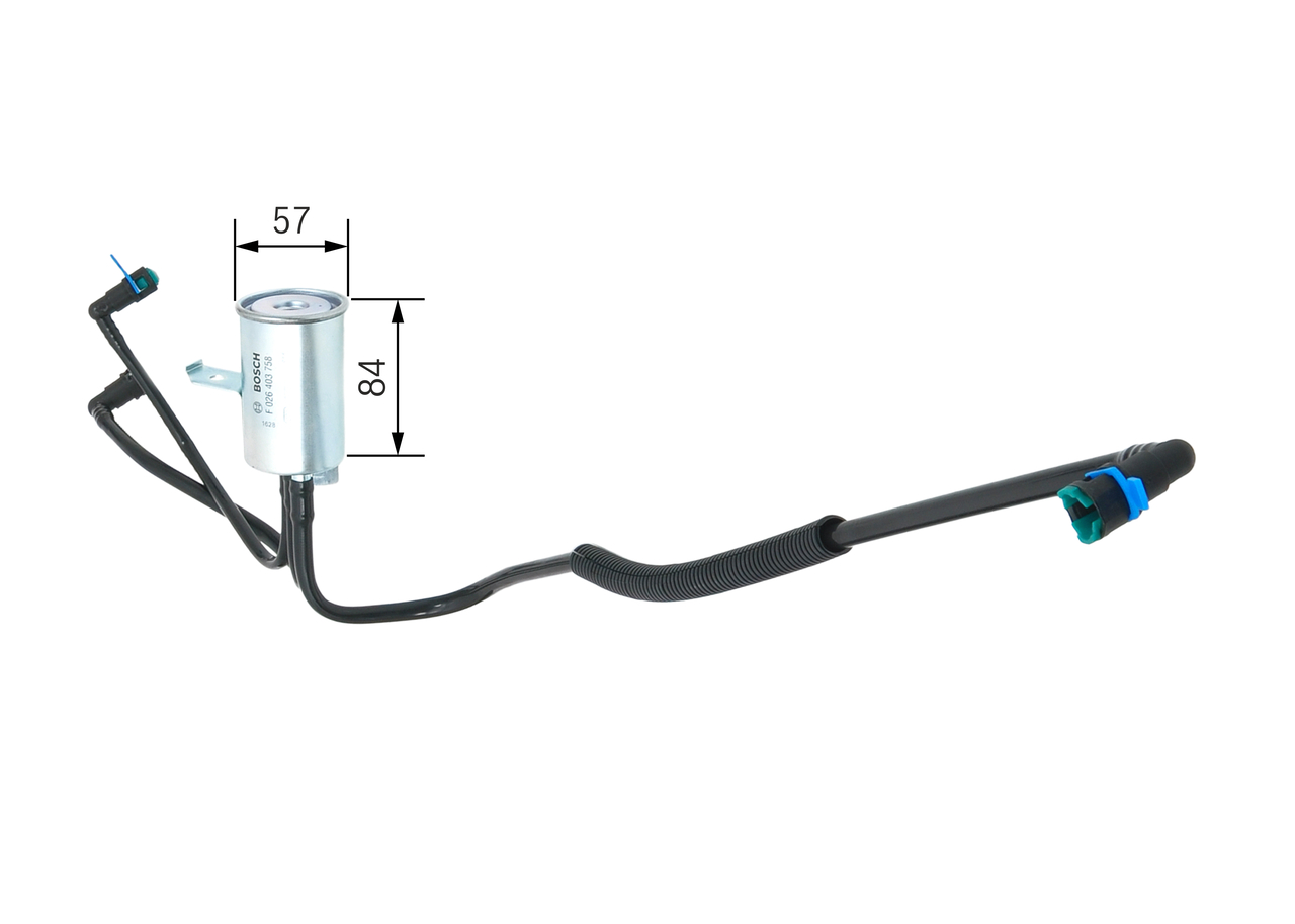 BOSCH Brændstof-filter f026403758 Lednings 84mm for CHRYSLER DODGE