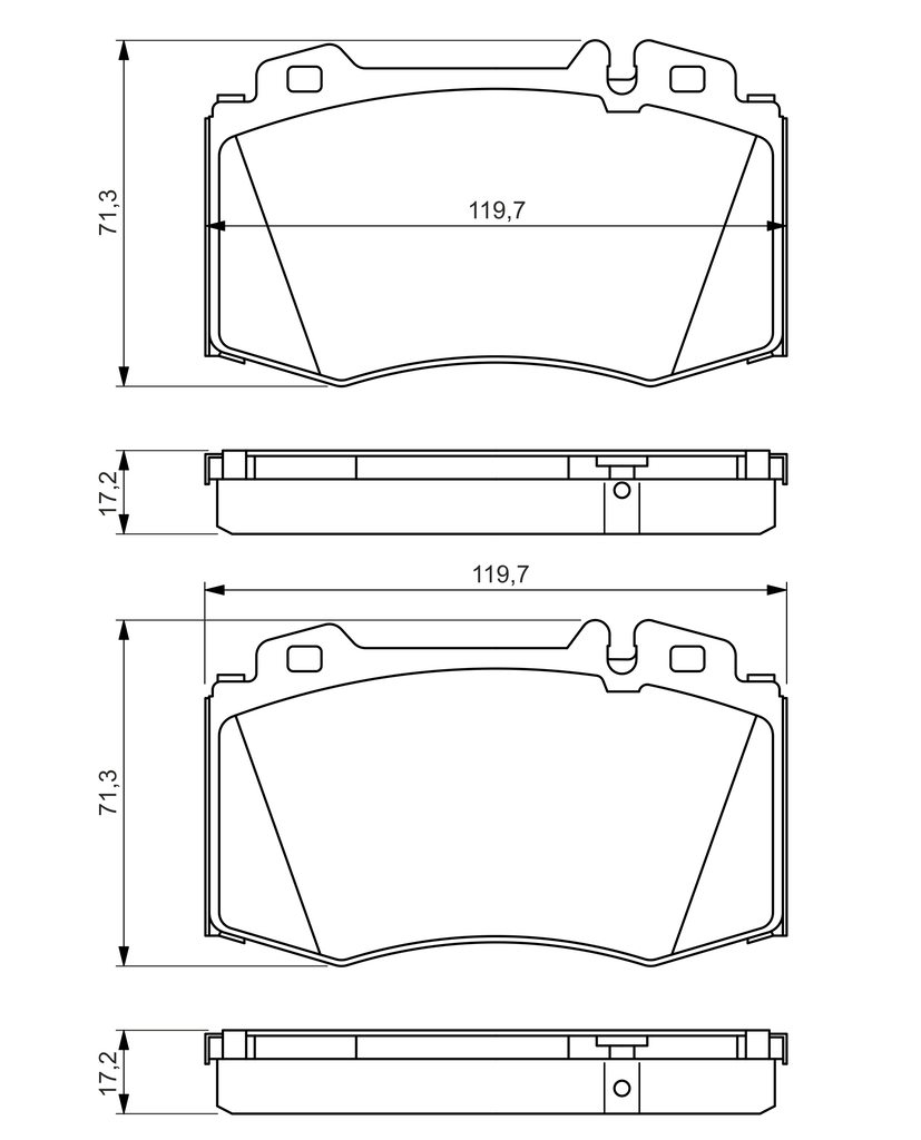 BOSCH Bremseklodser 0986494576 for MERCEDES-BENZ