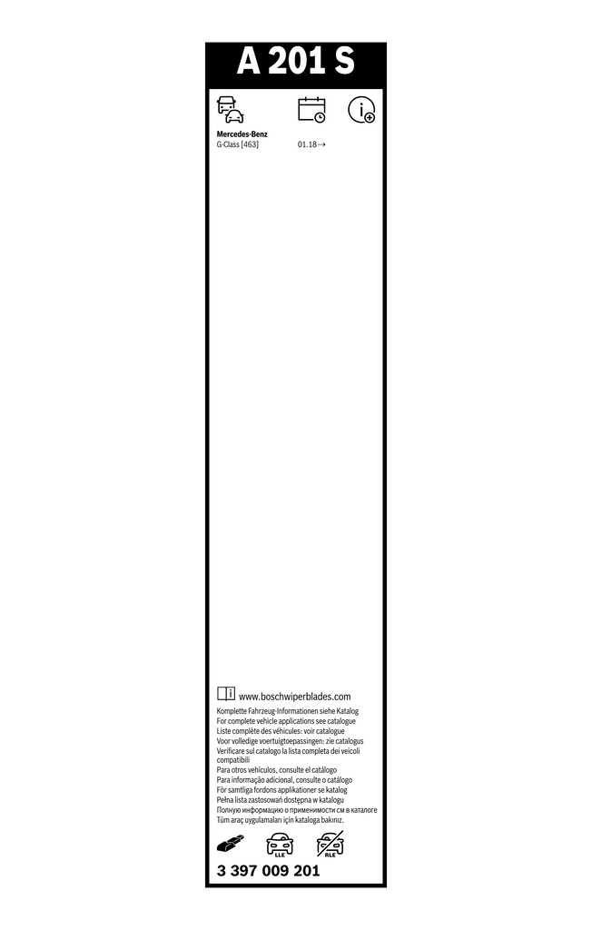 BOSCH Viskerblad 3397009201 for MERCEDES-BENZ