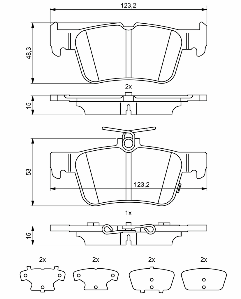 BOSCH Bremseklodser 0986494839 for LINCOLN