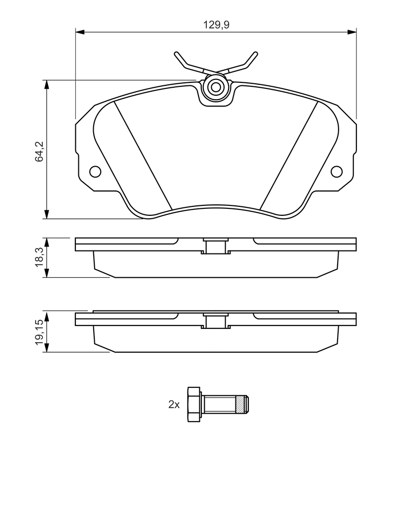 BOSCH Bremseklodser 0986460939 for HOLDEN CADILLAC