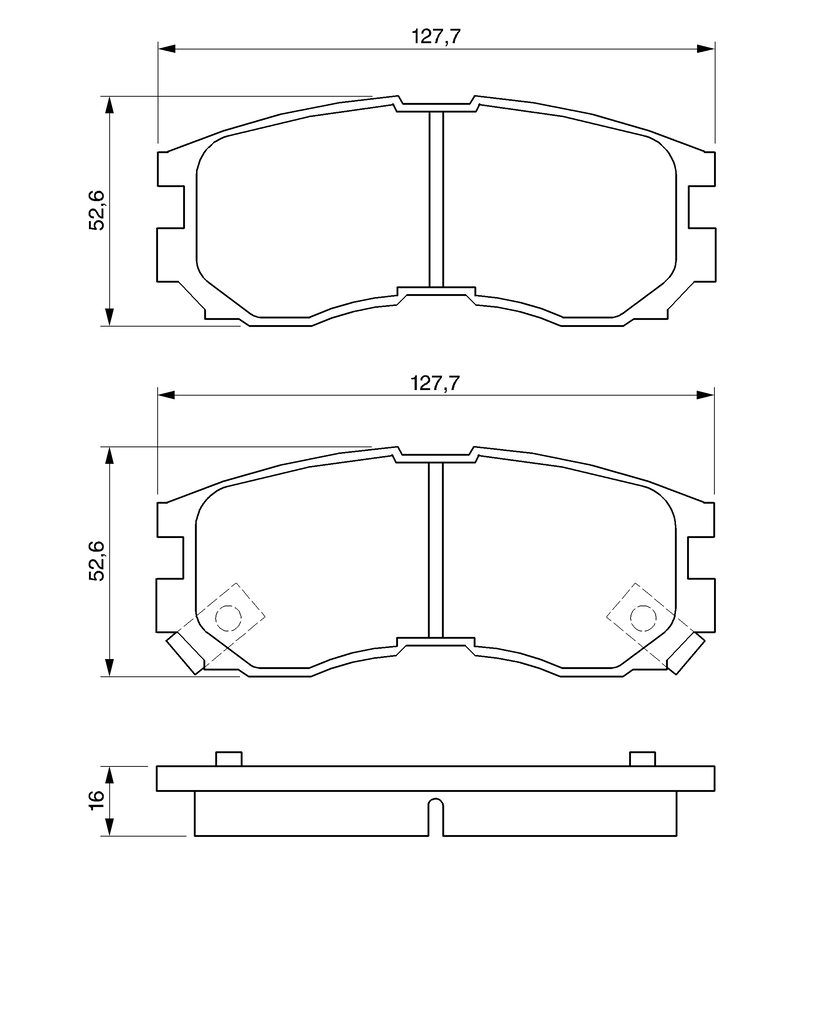 BOSCH Bremseklodser 0986460979 for MITSUBISHI PROTON HYUNDAI