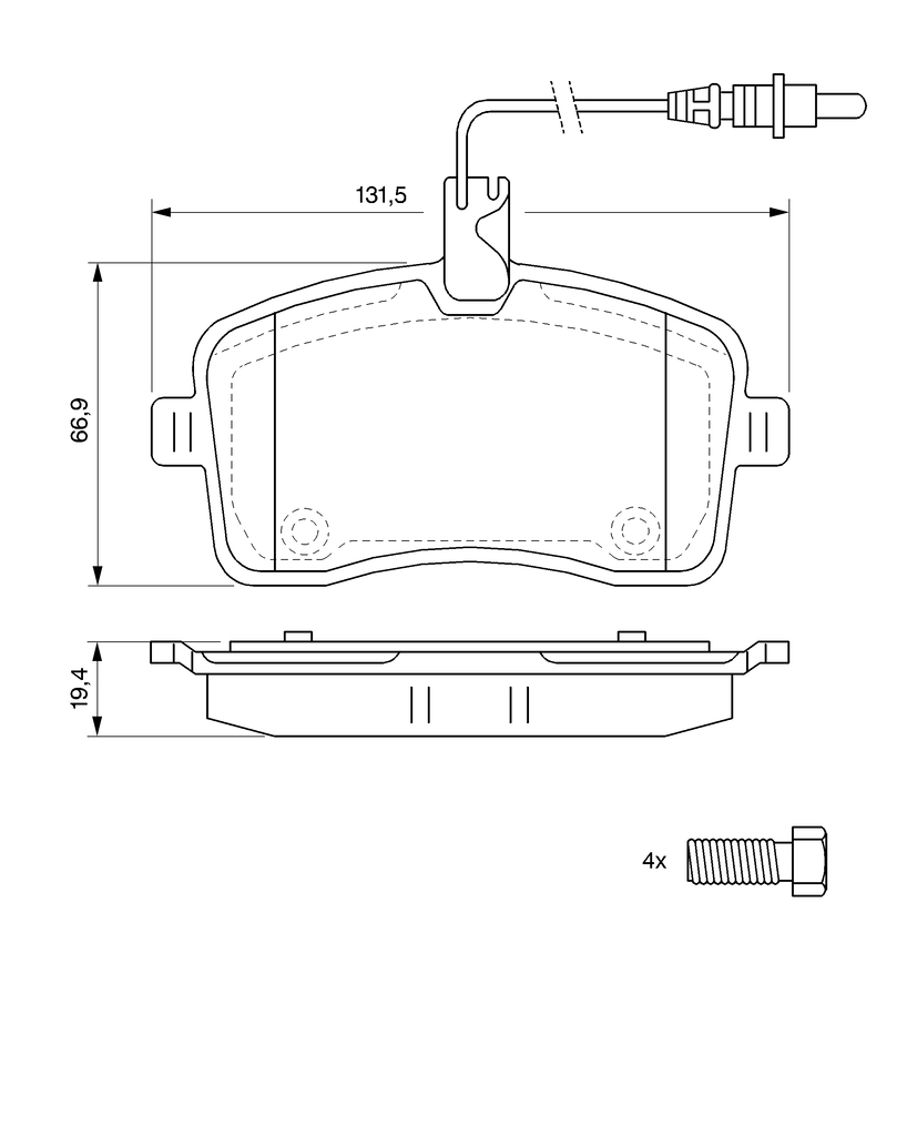 BOSCH Bremseklodser 0986494097 for PEUGEOT