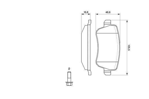 BOSCH Bremseklodser 0986494126 for FIAT LANCIA