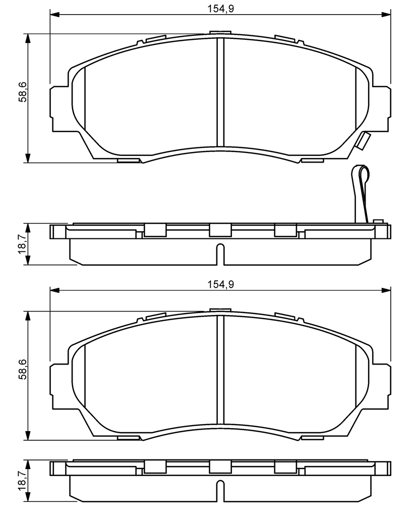 BOSCH Bremseklodser 0986494308 for HONDA