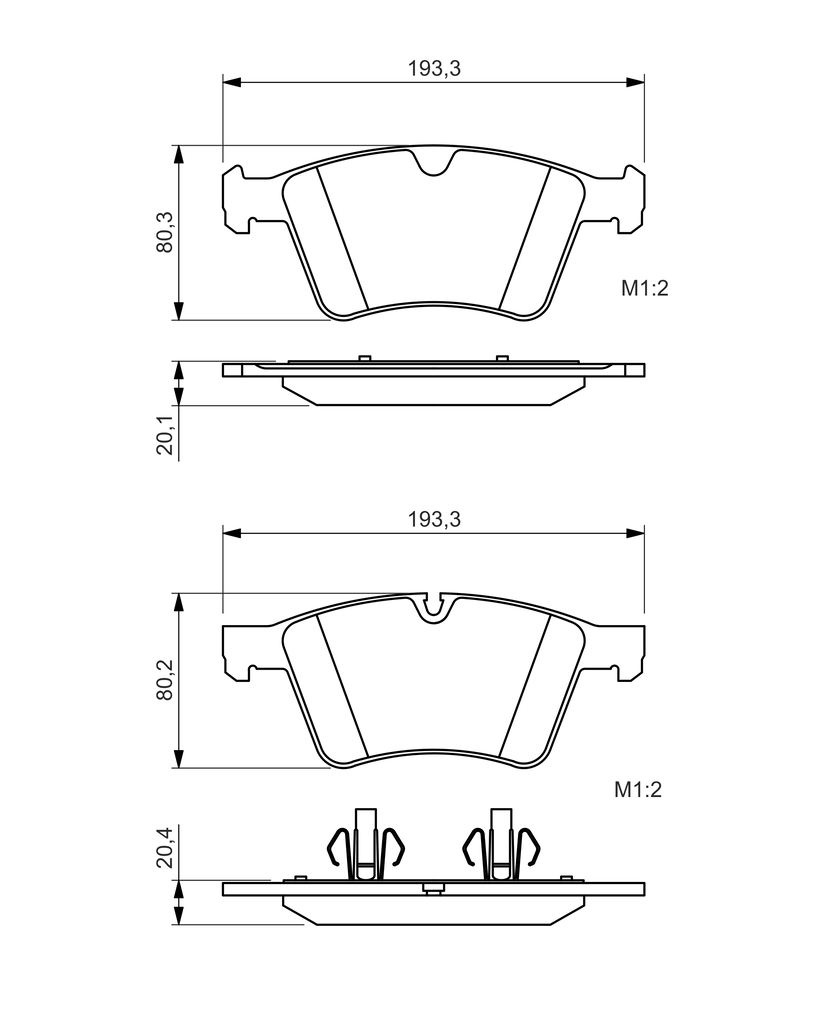 BOSCH Bremseklodser 0986494427 for MERCEDES-BENZ