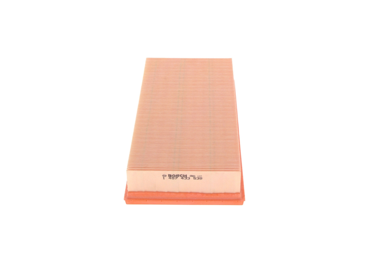 BOSCH Luftfilter 1457433535 Filterindsats length_mm_203|Længde [mm]|335 width_mm_206|Bredde [mm]|171 height_mm_209|Højde [mm]|38 38mm for VOLVO MITSU