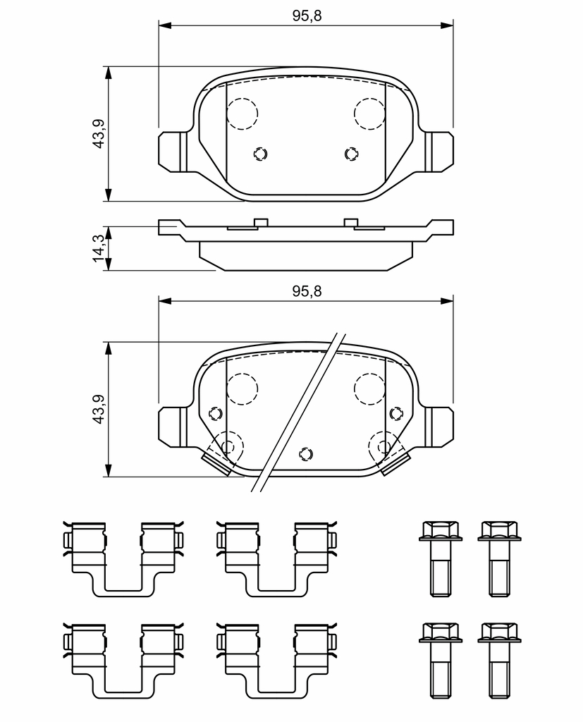 BOSCH Bremseklodser 0986494935 for FIAT