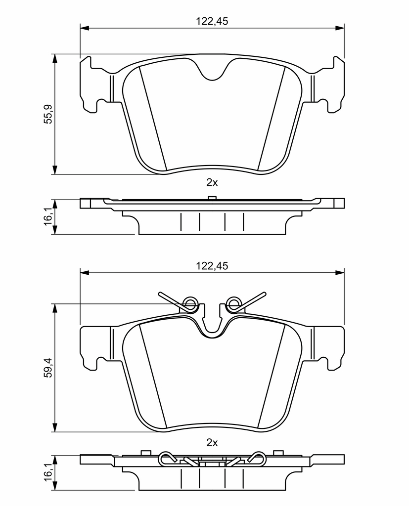 BOSCH Bremseklodser 0986494819 for VOLVO LAND ROVER JAGUAR