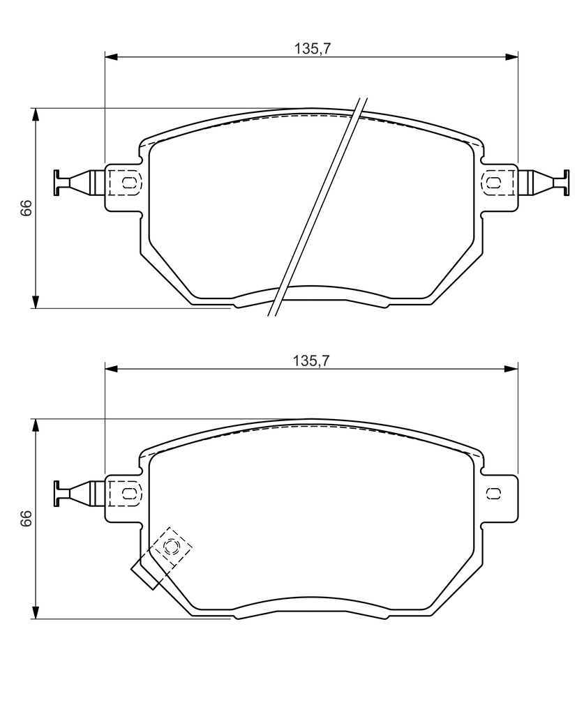 BOSCH Bremseklodser 0986494366 for INFINITI NISSAN