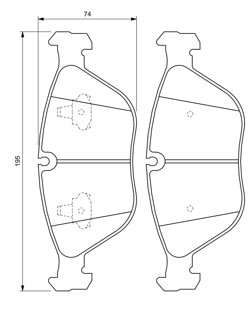 BOSCH Bremseklodser 0986424649 for MERCEDES-BENZ VW BMW ALPINA CHRYSLER