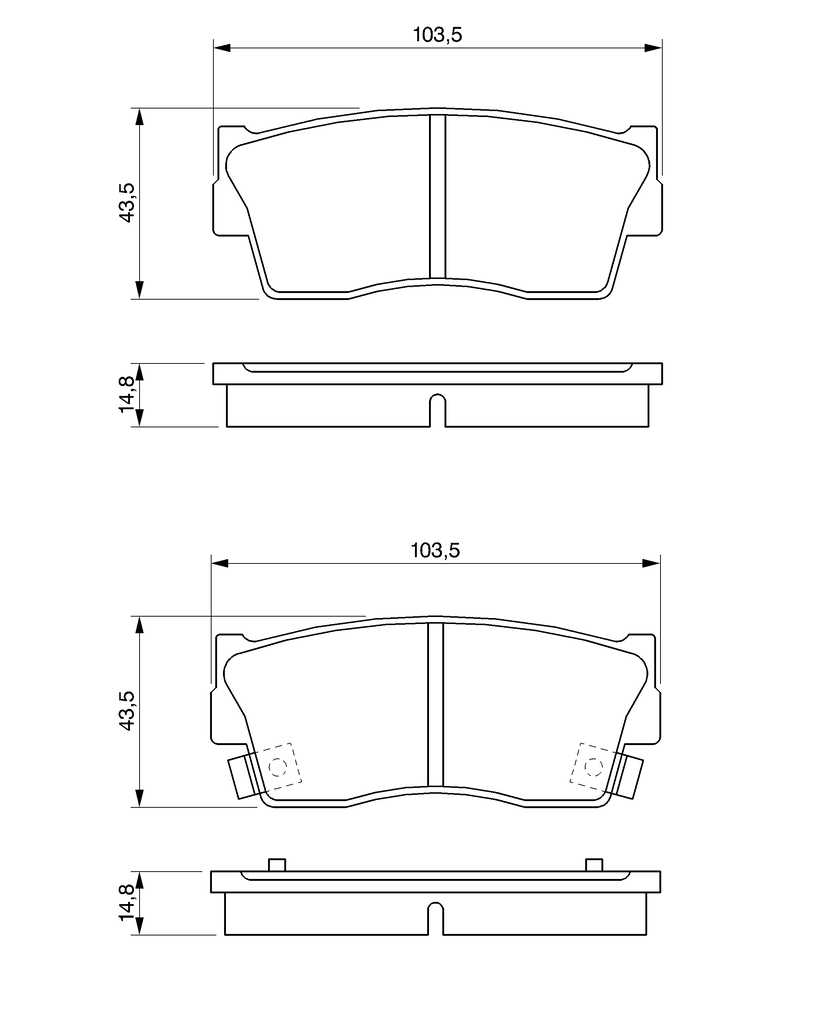 BOSCH Bremseklodser 0986461750 for SUZUKI