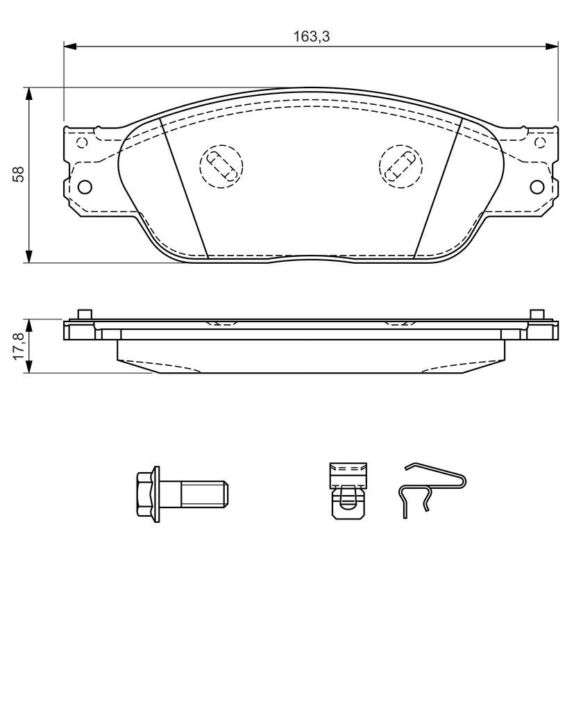 BOSCH Bremseklodser 0986494141 for LINCOLN JAGUAR
