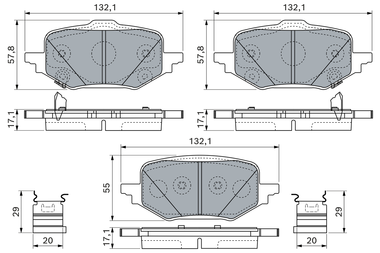 BOSCH Bremseklodser 0986460258 for MAZDA