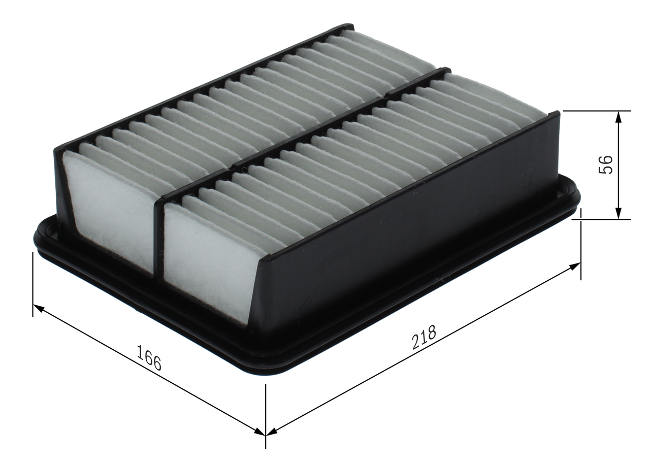 BOSCH Luftfilter f026400691 Filterindsats length_mm_203|Længde [mm]|218 width_mm_206|Bredde [mm]|166 height_mm_209|Højde [mm]|56 56mm for MAZDA