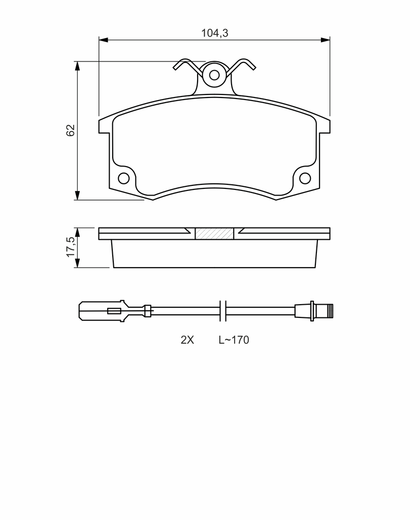 BOSCH Bremseklodser 0986494533 for LADA DATSUN