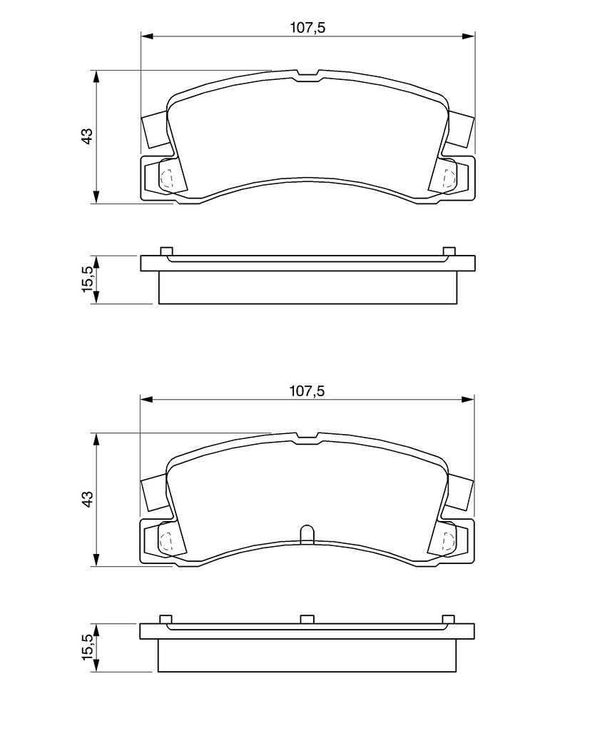 BOSCH Bremseklodser 0986424383 for TOYOTA LEXUS NISSAN