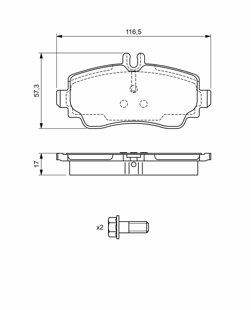 BOSCH Bremseklodser 0986424470 for MERCEDES-BENZ