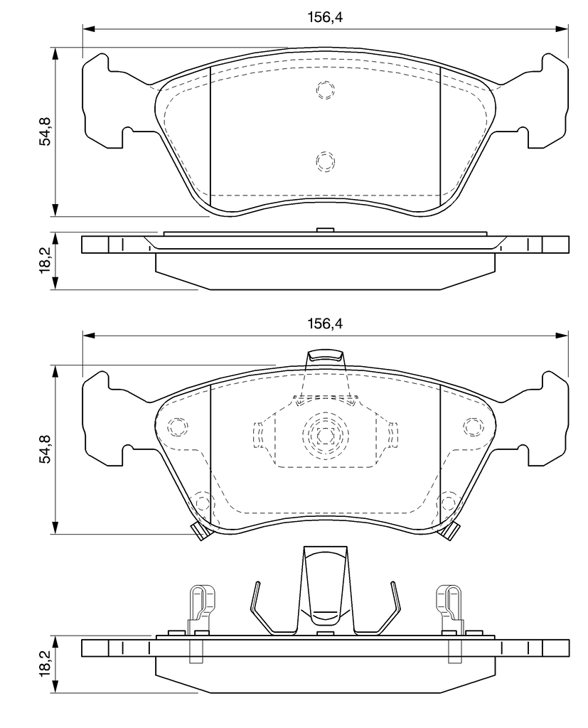 BOSCH Bremseklodser 0986424560 for TOYOTA
