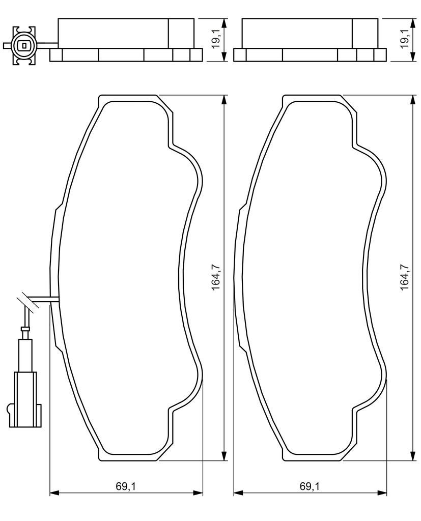 BOSCH Bremseklodser 0986424769 for PEUGEOT FIAT