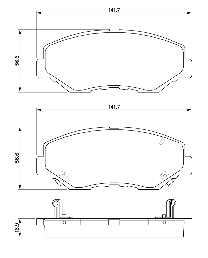 BOSCH Bremseklodser 0986424809 for HONDA
