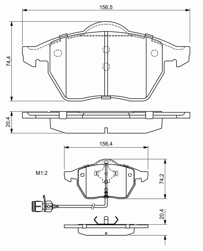 BOSCH Bremseklodser 0986460937 for FORD VW AUDI