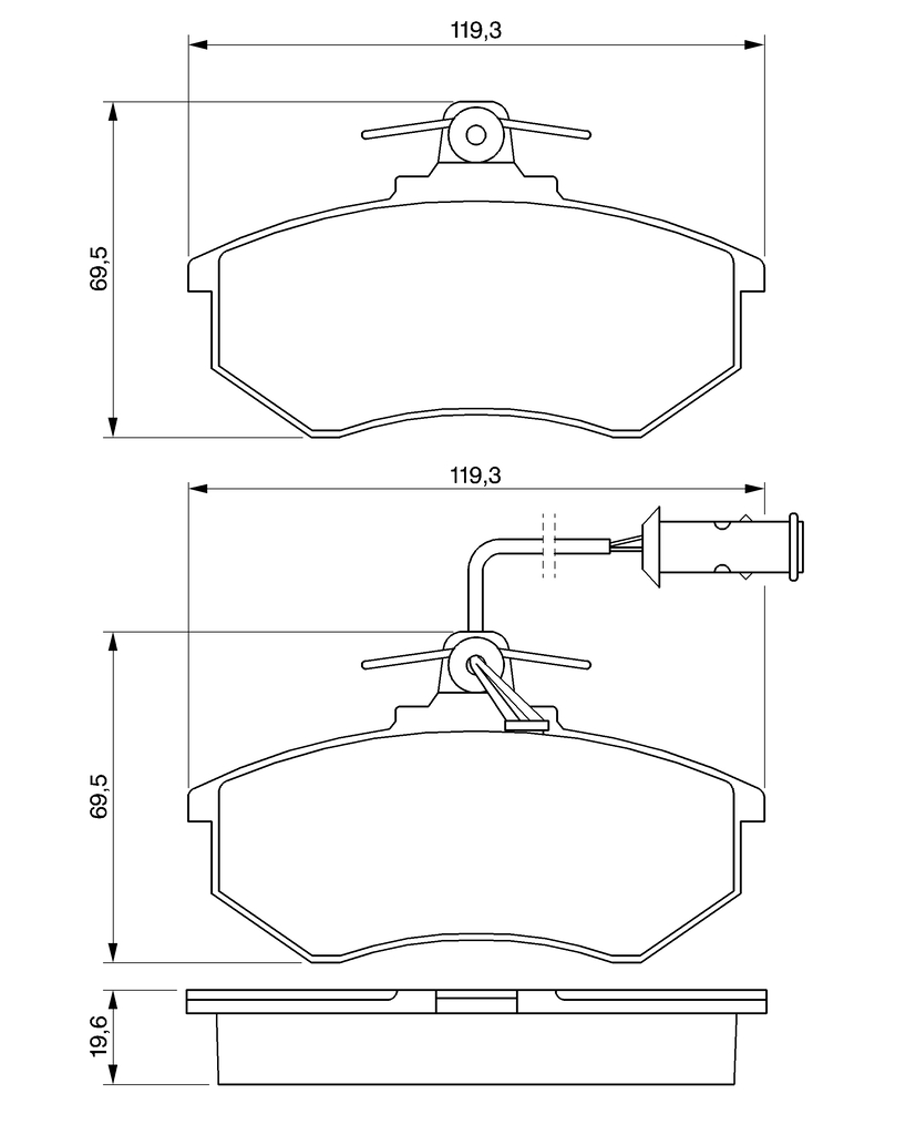 BOSCH Bremseklodser 0986466693 for VW CHERY