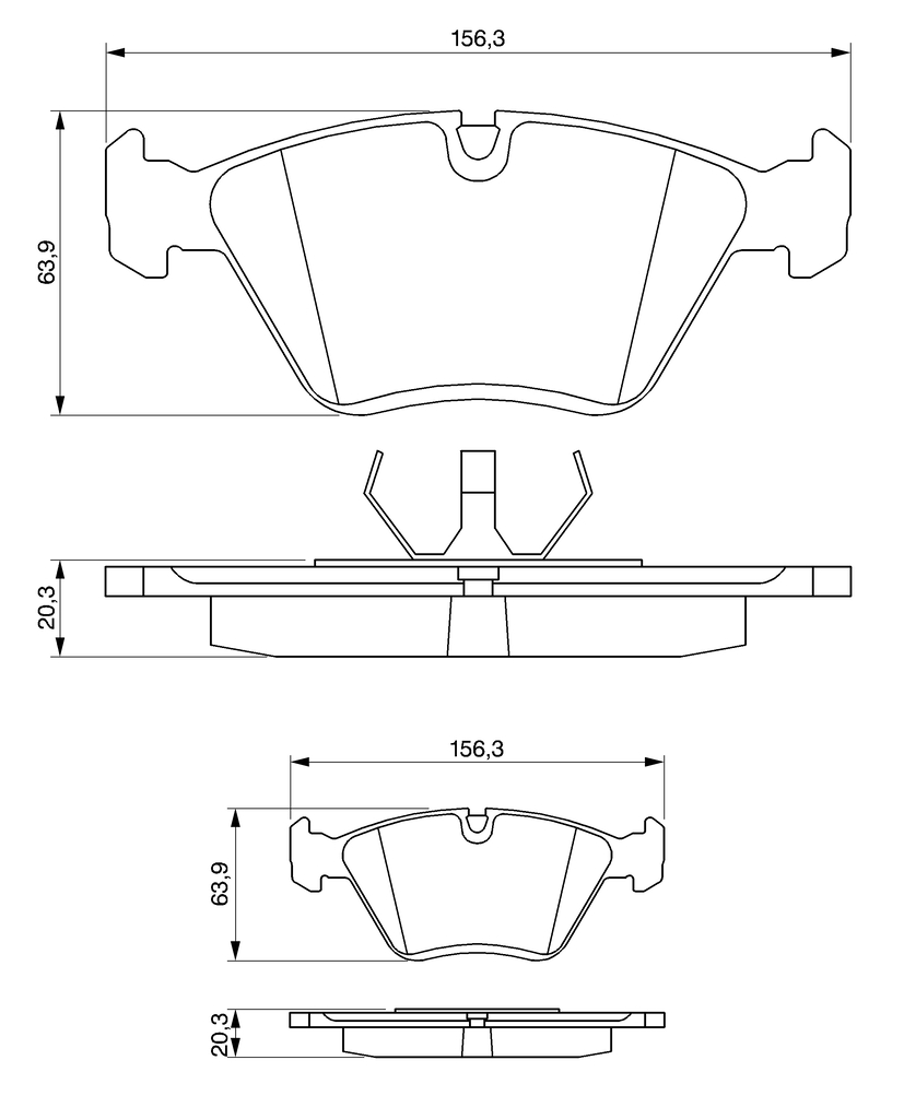 BOSCH Bremseklodser 0986490640 for BMW JAGUAR