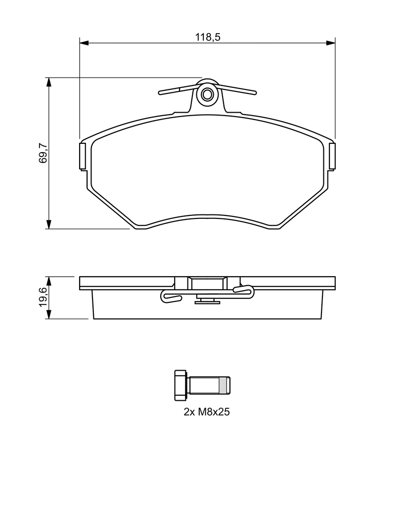 BOSCH Bremseklodser 0986494021 for VW AUDI
