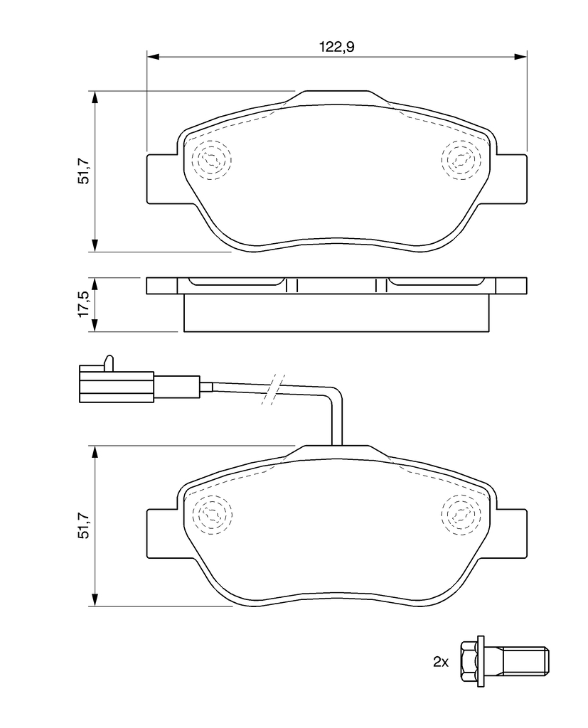 BOSCH Bremseklodser 0986494114 for FORD FIAT LANCIA
