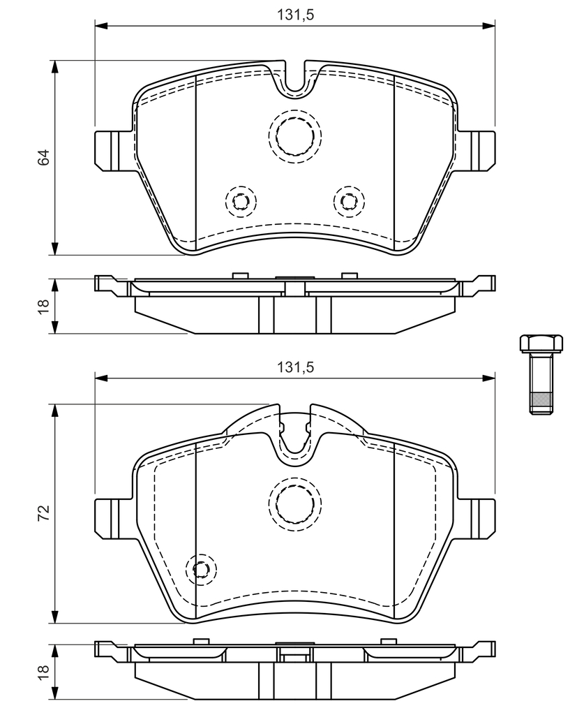 BOSCH Bremseklodser 0986494168 for BMW