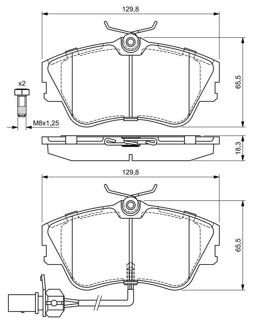 BOSCH Bremseklodser 0986424672 for VW