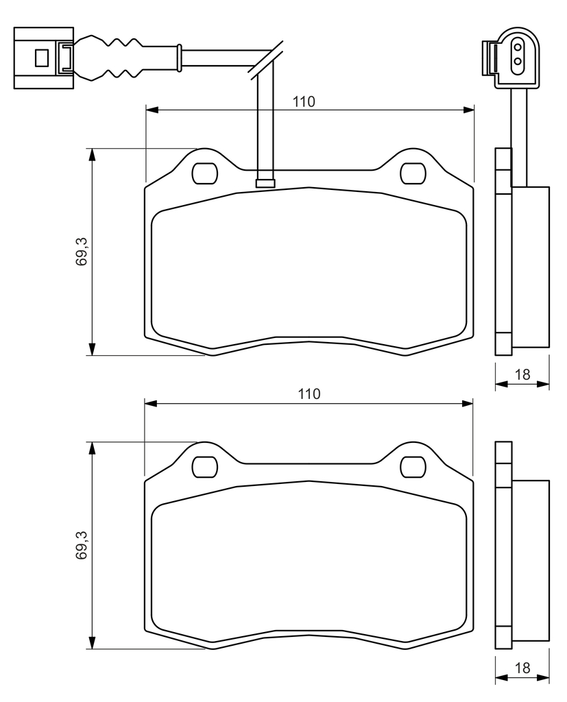 BOSCH Bremseklodser 0986494367 for ALFA ROMEO VOLVO VW