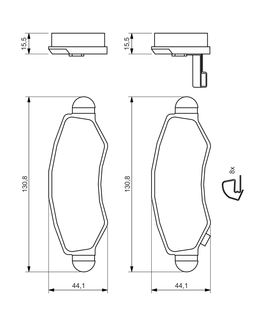 BOSCH Bremseklodser 0986494458 for HOLDEN OPEL SUZUKI