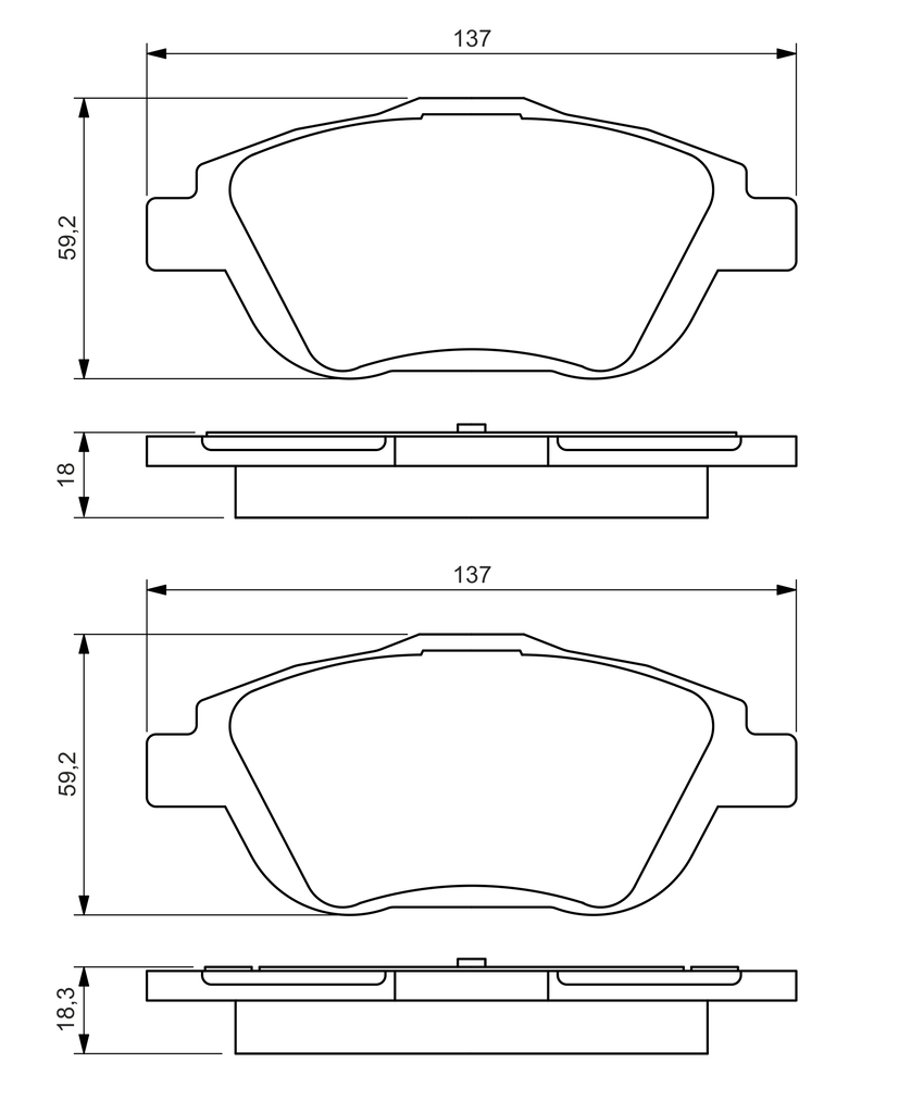 BOSCH Bremseklodser 0986494438 for PEUGEOT CITROËN
