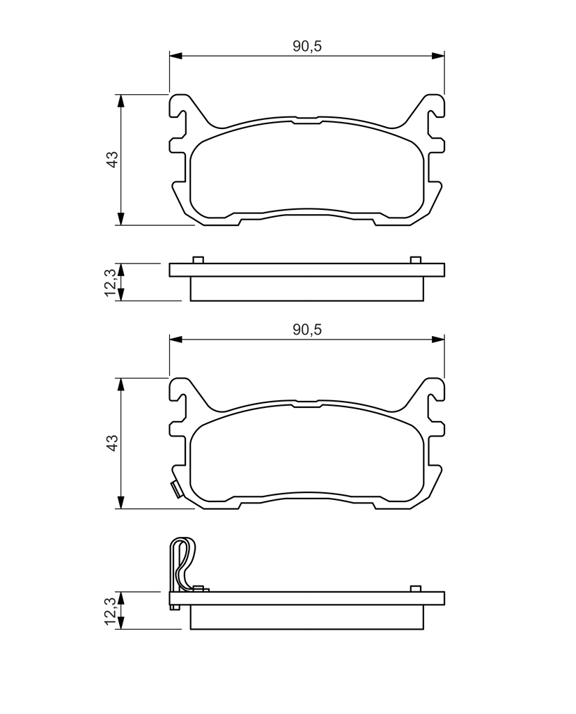 BOSCH Bremseklodser 0986494482 for MAZDA MITSUBISHI NISSAN