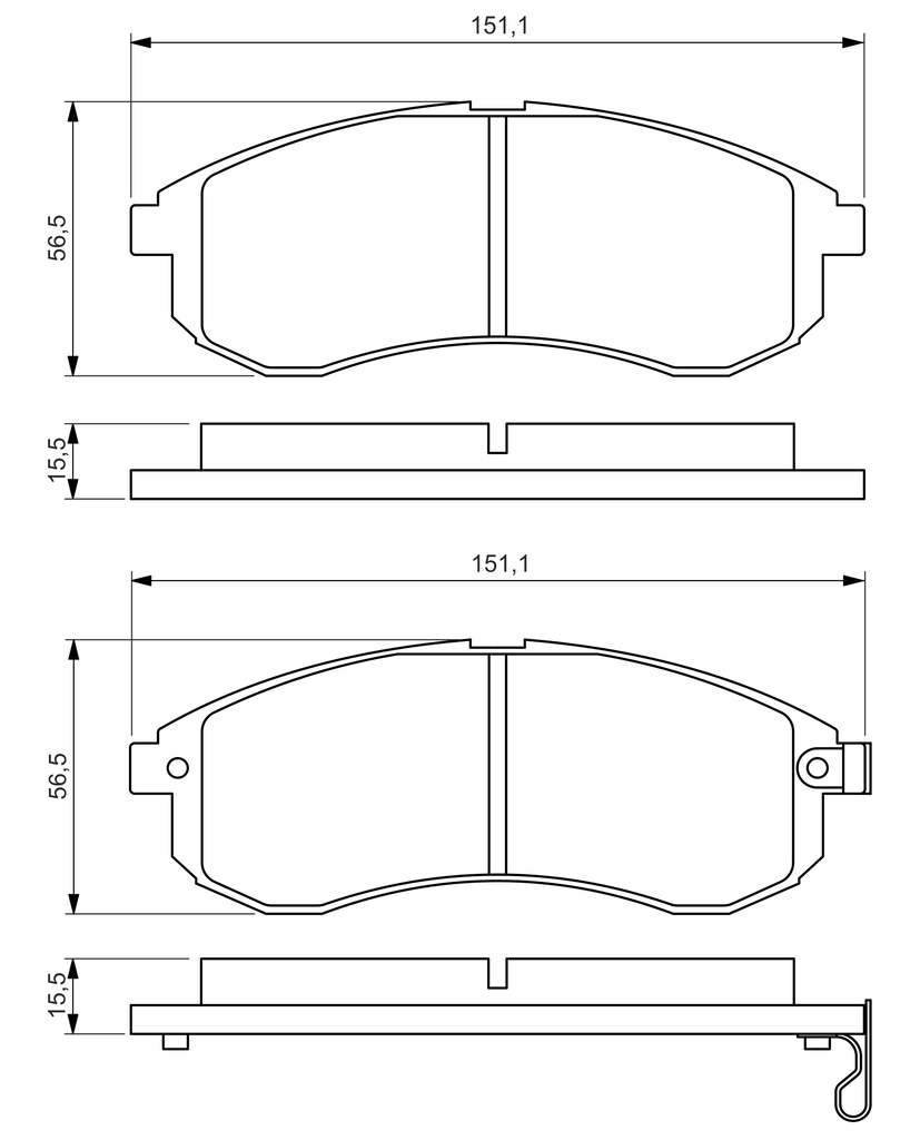 BOSCH Bremseklodser 0986494362 for MITSUBISHI