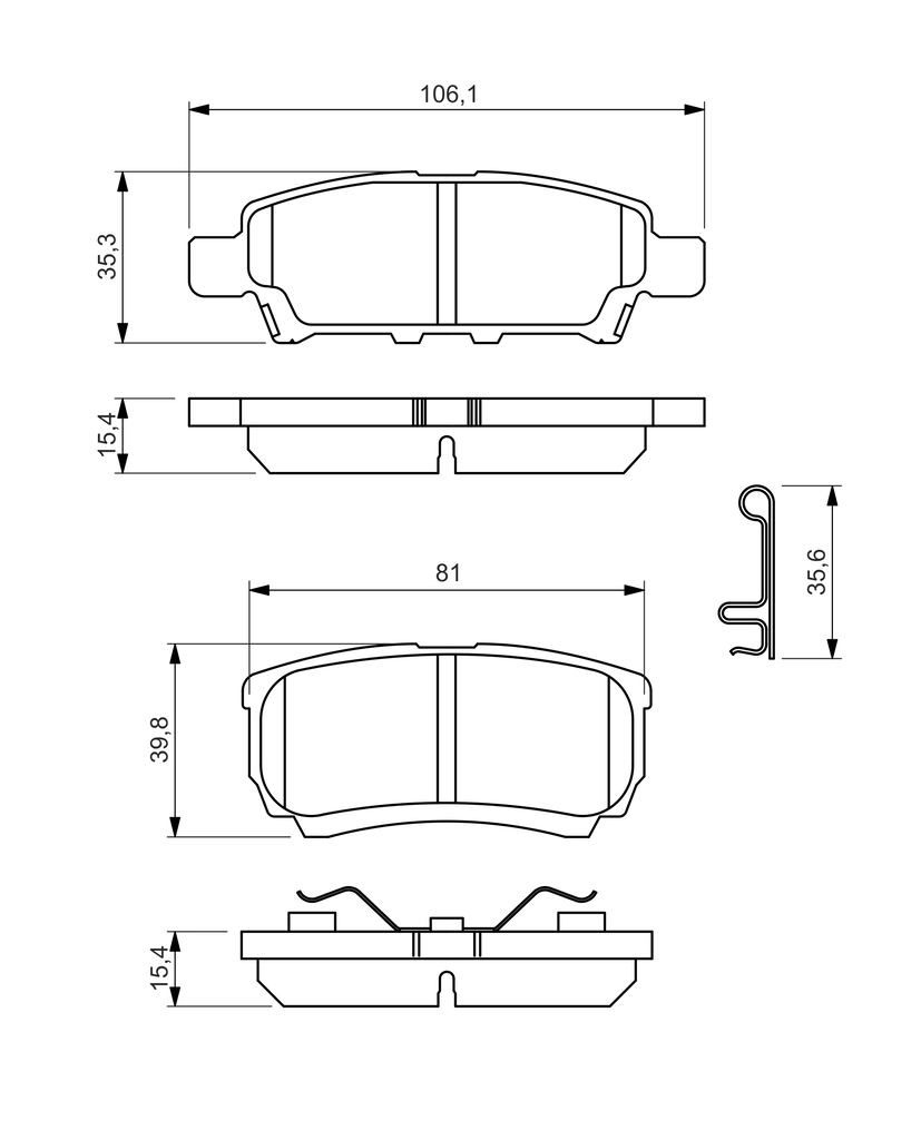 BOSCH Bremseklodser 0986494502 for JEEP CHRYSLER MITSUBISHI