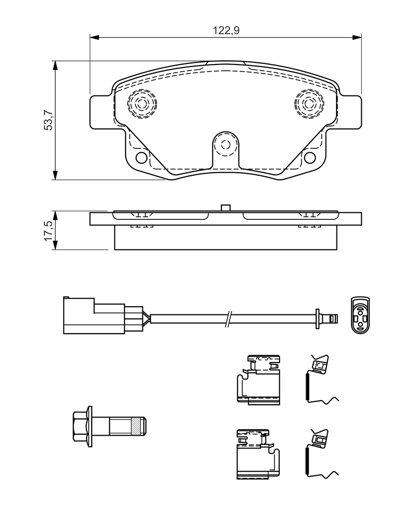 BOSCH Bremseklodser 0986494614 for FORD